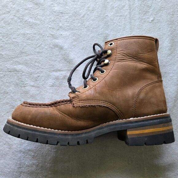 Vintage Skechers Logger Boots Mens Size 11 Leather Cascades Oil Resist Work Y2K - Picture 2 of 12